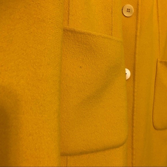 Talbots Mustard Yellow Button Up Long Wool Jacket - Picture 11 of 13